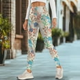 thumbnail image 4 of Renewold Tropical Flower Monstera Womens Leggings with Pockets High Waist Hip Lift Tummy Control Pocket Yoga Pants Buttery Soft Stretchy Workout Yoga Pants with Plus Size, L, 4 of 8