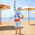 thumbnail image 2 of MuXiKeJi Clothes Boys Swimsuits Cute Print Beach Swimwear Boys Swim Shirt and Shorts Set Swim Lessons Bathing Suit for Boys, 2 of 7