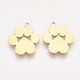thumbnail image 1 of 2 colgantes de acero inoxidable 201 para bisutería, dijes y accesorios para joyería. Colgante con huella de pata de perro, dorado, 16,5 x 15 x 1 mm. Orificio: 1,4 mm., 1 of 1