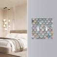 thumbnail image 4 of Yayeee Toggle Light Switch Wall Plate 2-Gang 4.56"x4.48" Decorative Outlet Cover, Light Blue Shimmering Pattern, 4 of 7
