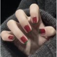 thumbnail image 1 of 24 Piezas uñas postizas decoración largas con pegamento Naturales 46 estilos Francés, 1 of 4