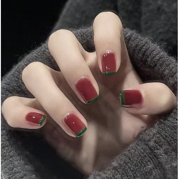 24 Piezas uñas postizas decoración largas con pegamento Naturales 46 estilos Francés
