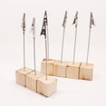 thumbnail image 4 of Raindrops 10Pcs Wood Metal Picture Holders for Wedding Table Numbers in Beige Color, 4 of 8