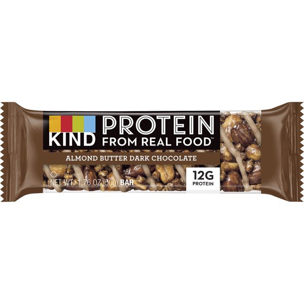 KIND Protein Bars, Almond Butter Dark Chocolate, Gluten Free, 12g Protein, 1.76oz, 12 Count