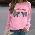 thumbnail image 4 of Donk The Halls Christmas Sweatshirts for Women 2025 Long Sleeve Crewneck Funny Donkey Graphic Sweatshirt Pullover Tops, 4 of 8