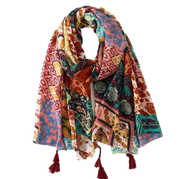 TELOLY Women's Fall Scarf Thin Shawl Travel Soft Lightweight Pashmina Vintage Summer Winter UV Protection One Size