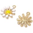 thumbnail image 2 of 30 colgantes de flor de margarita esmaltada para hacer joyas o manualidades. JFHHH pequeña, 2 of 5