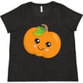 thumbnail image 3 of Inktastic Halloween Pumpkin, Smiling Pumpkin, Trick or Treat Women's Plus Size T-Shirt, 3 of 5