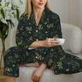 thumbnail image 6 of Fuzoiu Golden line fox Print Women's Long-Sleeved Pajama,Lounge Button Down Nightwear,Womens Notch Collar Pajama Set-XX-Large, 6 of 7