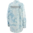 thumbnail image 3 of Women's WEAR by Erin Andrews White Washington Capitals Oversized Tie-Dye Button-Up Denim Shirt, 3 of 3