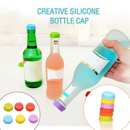 

TANGNADE 6) of Caps for Rubber CapsSilicone Soft Bottle Beer Reusable Drink (Pack Kitchen，Dining & Bar