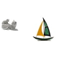 thumbnail image 1 of Figura de escritorio,Estatua de gato,linda estantería,escritorio,decoración del hogar,Figura de velero,Escultura de velero de hierro para decoración de oficina y hogar,Estatua de barco de, 1 of 8