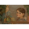 thumbnail image 2 of Tadeusz Makowski 24x17 Black Ornate Framed Double Matted Museum Art Print Titled: Little Girls with Grapes (1922), 2 of 5
