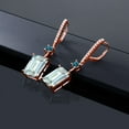 thumbnail image 4 of Gem Stone King 14.24 Ct Sky Blue Simulated Aquamarine London Blue Topaz 18K Rose Gold Plated Silver Earrings, 4 of 4