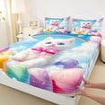 thumbnail image 3 of Castle Fairy Kawaii Bow Cat Girl Twin Sheet Sets,Happy Easter Eggs Bedding, 3 of 7