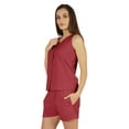 thumbnail image 3 of Bimba Solid 2 Pcs Nightwear Set For Womens Casual Sleeveless Loungewear Shirt & Short Sleepwear, 3 of 7