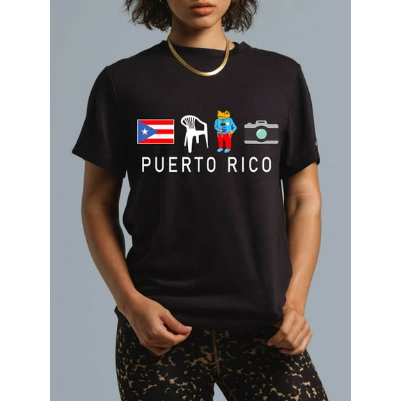 100% Cotton M谩s Fotos Puerto Rico Frog Concho For Men Women T-Shirt