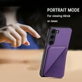 thumbnail image 5 of Case Compatible with Samsung S23 FE, Wallet Case with Hidden Card Holder, withKickstand Card Slots Classic PU Cowhide Leather Cover for Men Women Girls for Samsung Galaxy S23 FE, Purple, 5 of 10