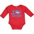 thumbnail image 3 of Inktastic Nautical My 1st Birthday with Blue Whale and Anchor Boys or Girls Long Sleeve Baby Bodysuit, 3 of 5