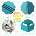 thumbnail image 3 of QuzyAor 39" Modular Kids Play Couch, 5-Piece Velvet Toddler Foam Sofa, Foldable Convertible Play Chair for Boys Girls Playroom Bedroom, Cyan, 3 of 9