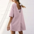 thumbnail image 5 of Women Summer Oversized Tee Romper Backless Loose Polyester Beach Casual, 5 of 5