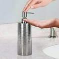 thumbnail image 4 of nu steel Metropolitan Metal Liquid Soap Dispenser Pump Bottle for Bathroom Vanity Countertop, Kitchen Sink-Holds Essential Oils,Lotions,Liquid Soaps, Hand Soap,Hand Sanitizer-Shiny/Hammered,MET6H, 4 of 6