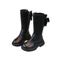 thumbnail image 2 of Elvqul Boots for Girls,Girls Shoes,Winter Zipper High Riding Boots Butterfly Faux Leather Size 1.5 Big Girls, 2 of 8