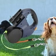 thumbnail image 3 of Dual Retractable Dog Leash, 360 Rotatable Double Headed Pet Leash with LED Light and High Strength Reflective Nylon Webbing for 2 Dogs Cats, 3 of 7