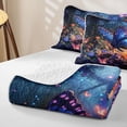 thumbnail image 4 of Erosebridal Kawaii Butterfly Bed Spread Queen, Cartoon Wildlife Queen Coverlet Set, Black Reversible, Midnight Blue Purple, 3pcs (1 Quilt and 2 Pillowcases), 4 of 7