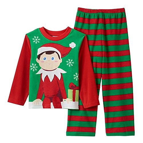 AME Sleepwear The Elf on the Shelf 2piece Pajama Set Boys 410 (4, Red)