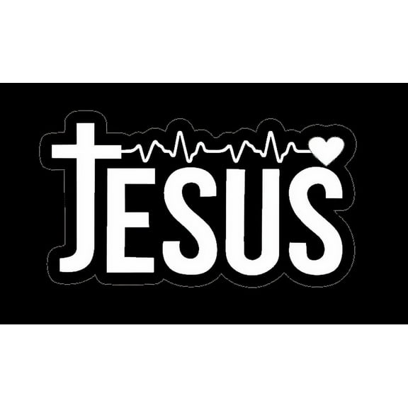 Jesus Decals for Cars Window Side Bumper,Jesus with Cross and Love Quote Decals, Christian Emblem Relious Sticker,Laptop Computer Tablets Case,1PC (White)