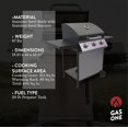 thumbnail image 3 of GasOne 3-Burner Stainless Steel Propane Cabinet Grill with Wheels, 3 of 7