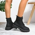 thumbnail image 5 of Dakaela Women's Combat Boots Lace up Chelsea Platform Ankle Booties Waterproof Winter Hiking Work Shoes, 5 of 8