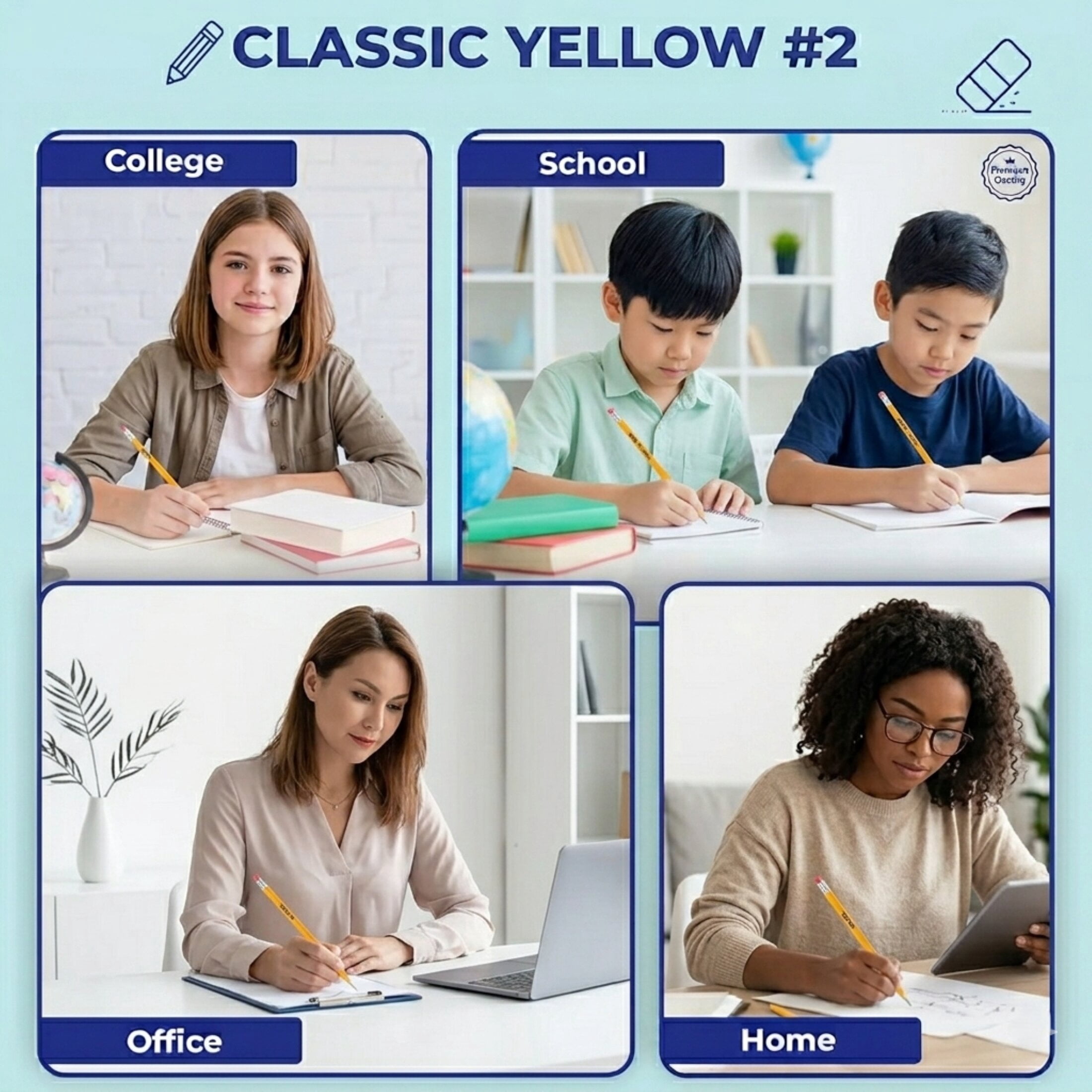Trailmaker Wood Cased #2 HB Pencils - 500 Unsharpened Yellow Pencils in Bulk for Home, Office (100 5-Packs)