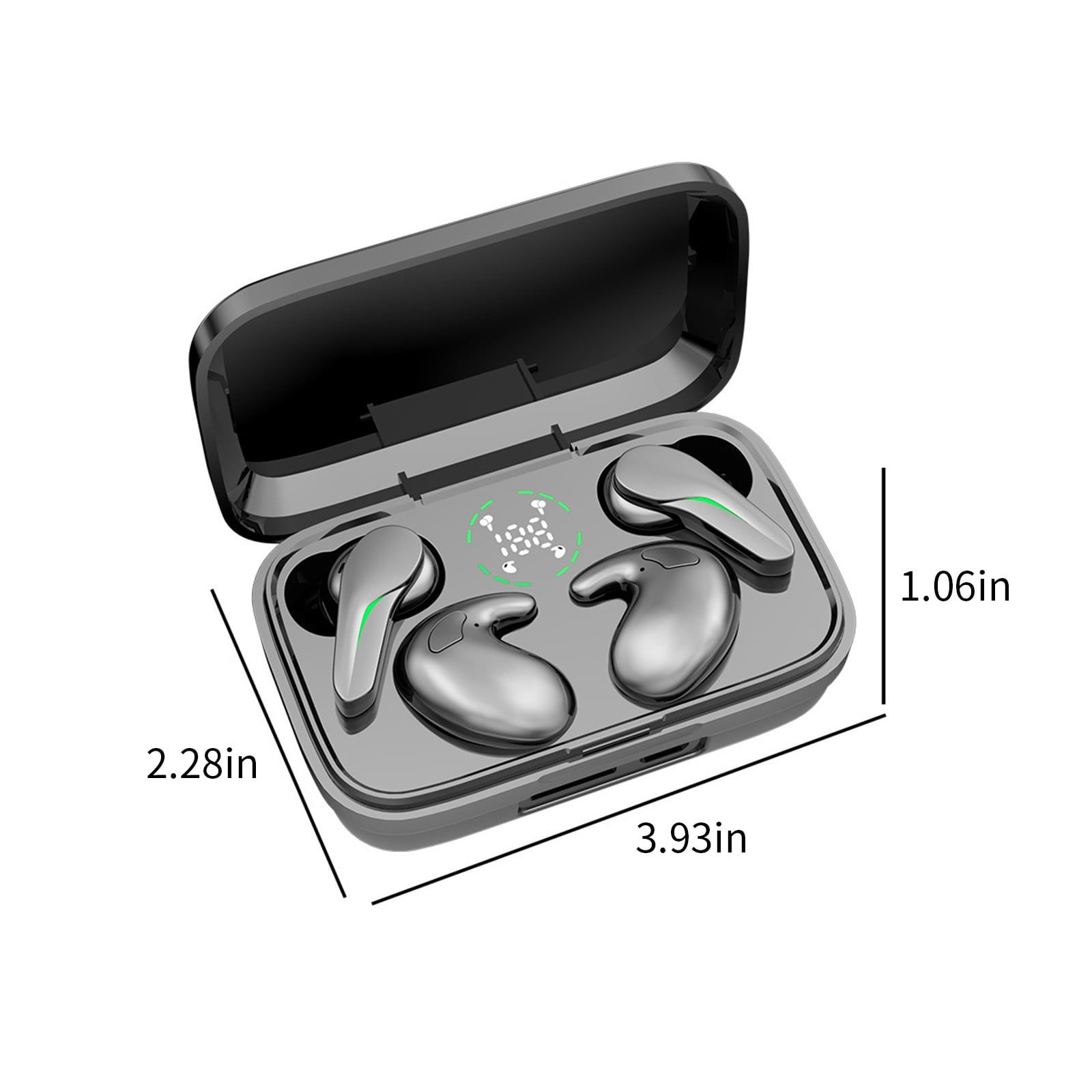 Wireless Earbuds, Bluetooth Earbuds Headphones Bass Stereo, IPX7 Waterproof Ear Buds with Mic LED Display, in Ear Earphones, 78H Playtime for Smartphone Laptop Pad Sports Workout - Black