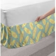 thumbnail image 2 of Leaves Bed Skirt, Banana Petals Floral Greenery Vegetation Linear Seasonal Doodle, Elastic Bedskirt Dust Ruffle Wrap Around for Bedding Decor, 4 Sizes, Mint Green Peach, by Ambesonne, 2 of 2