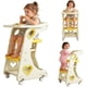 thumbnail image 1 of Taburete de Cocina 4 en 1, Torre de Aprendizaje Montessori con 2 Niveles de Ajuste de Altura, Cinturones De Seguridad Ajustable, Placa Giratoria de 240 °, Ruedas de 360 Grados, 80*51*42cm (Amarillo), 1 of 9