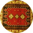 thumbnail image 1 of Ahgly Company Indoor Round Persian Yellow Traditional Area Rugs, 5' Round, 1 of 4