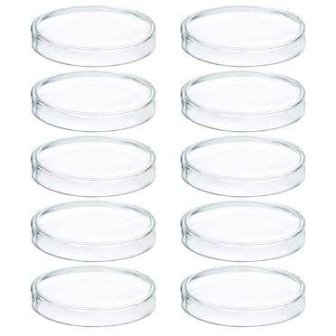 Miangastore 10Pcs Petri Dishes with Lid Clear Cell Tissue Petri Plates Laboratory Supplies