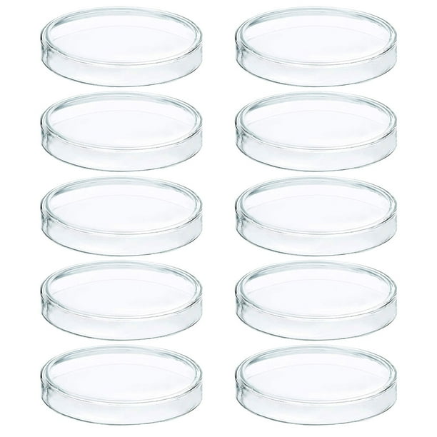 10 placas de Petri con tapa, transparentes, para tejido celular, suministros de laboratorio