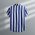 thumbnail image 4 of YLSDY Fashion Hawaiian Shirt for Men Big and Tall Hawaiian Tropical Shirt Short Sleeve Casual Button Down Striped Summer Beach Shirts Blue L, 4 of 7