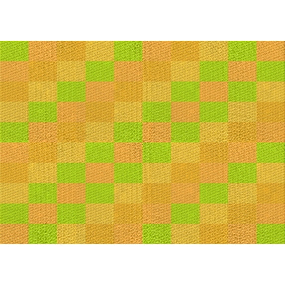 Ahgly Company Indoor Rectangle Patterned Neon Yellow Green Area Rugs, 8' x 12'