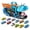 Blue, variant on Tigozz Dinosaur Car Transporter Toy with 12 Mini Alloy Cars, Transforming Race Track, Dual-Sided Storage and Carry Handle, Push-Along Truck, Blue KEY FEATURES