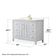 thumbnail image 5 of Wyndham Collection Daria 48" Wood Single Bathroom Vanity in White/Gold Trim, 5 of 5