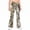 Brown, variant on Girls Camo Pants Flare Leg Kids Camo Maple Leaf Print Pants School Uniform Slacks Preppy Clothes With Button and Pockets