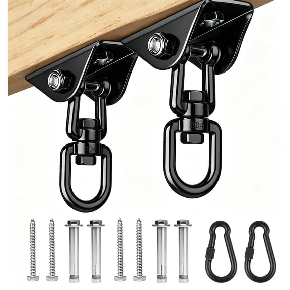 Celawork Heavy Duty Swing Hangers for Wooden Sets, 2PCS Black Swing Set Hardware