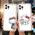 thumbnail image 2 of Phone Case for For Apple iphone 13 Pro Max 13Mini Girls Anti-drop Cartoon Cinnamoroll Kuromi Hello Kitty Silicone Printed Cover ZR, 2 of 7