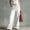 White, variant on Womens Cotton Linen Wide Leg Pants High Waisted Straight Business Casual Pants Summer Office Work Trousers with Pockets, M
