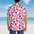 thumbnail image 3 of Lsque Tulips Flowers pattern Hawaiian Shirt for Men, Unisex Summer Beach Casual Short Sleeve Button Down Shirts-, 3 of 9