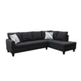 thumbnail image 4 of Hommoo Linen Living Room Furniture Set, 4-Seat Couches and Sofa, L Shaped Couch Sectional Sofa for Home, Apartment, Dorm, 16'' Back Height, Black Grey(No Ottomans), 4 of 5